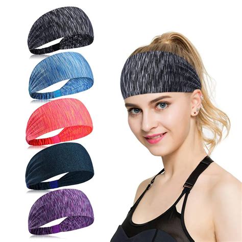 Elastic Sweatband Sports Gym Headband Women Men Breathable Absorbent