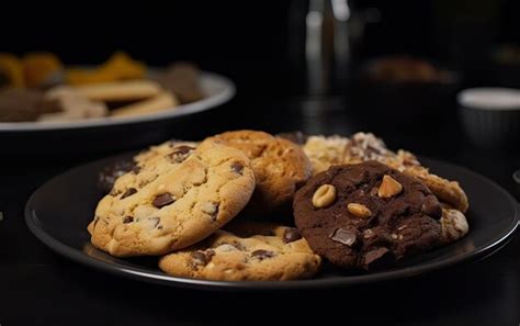 Un Primer Plano De Galletas En Un Caf Fondo Dulce Postre Panader A