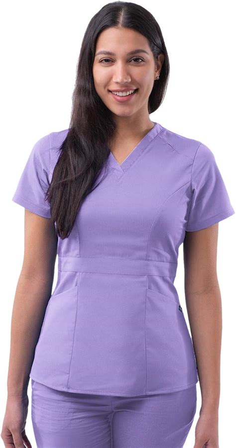 Adar Pro Medical Scrubs For Women Tailored Peplum Scrub Top Amazon