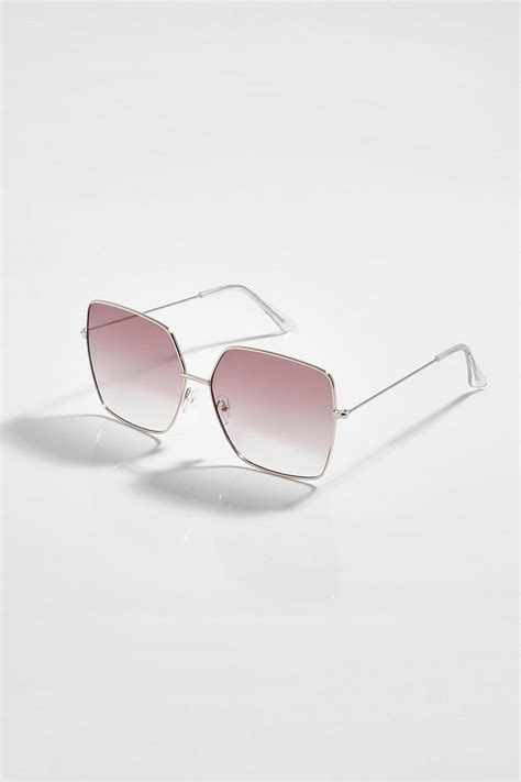 Oversized Square Metal Frame Sunglasses Boohoo Uk