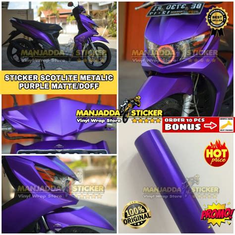 Jual Stiker Skotlet Motor Warna Ungu Metalic Doff Sticker Skotlet Untuk