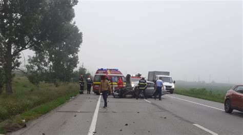 ACCIDENT cu patru mașini pe centură lângă Gherla Pompierii au