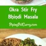 Bhindi Masala / Okra & Onions Stir Fry - Instant Pot - Piping Pot Curry