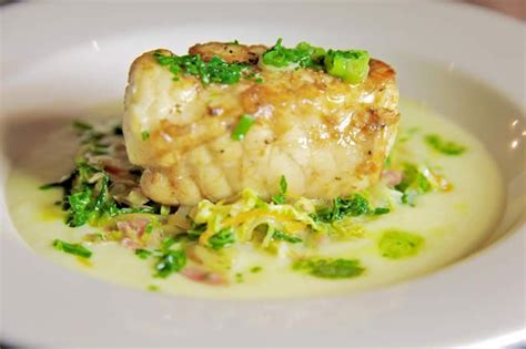 Roast Monkfish With Irish Style Cabbage Potato Sauce And Scallion