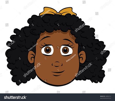 Cartoon Vector Illustration Black Girl Face Stock Vector (Royalty Free ...