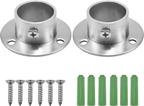 Doryum Pack Stainless Steel Closet Pole Sockets Heavy Duty Closet