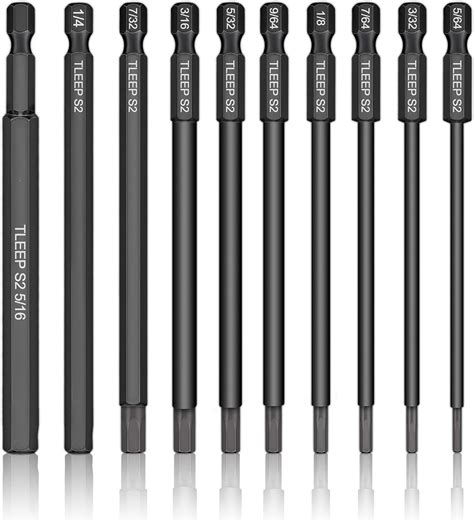 Tleep 10 X Long 100mm 14 Inch Hex Head Allen Wrench Drill Bits 516