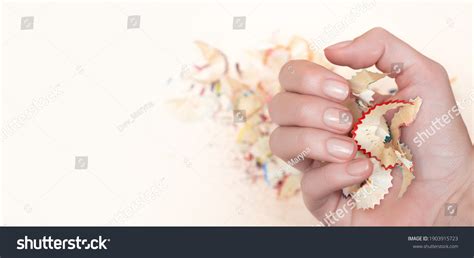 Female Hand Nude Nail Design Holding Stock Photo Shutterstock
