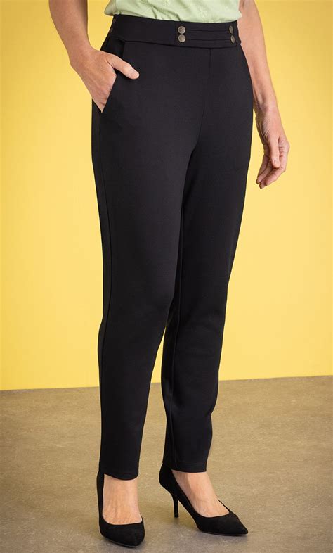 Anna Rose Ponte Slim Leg Trousers 27 5 Inch Leg In Black Klass