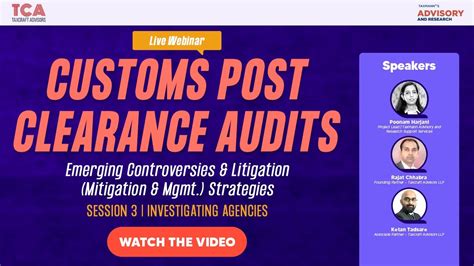 Taxmannwebinar Customs Post Clearance Audits Emerging Controversies