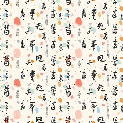 Premium Photo | Chinese calligraphy seamless pattern Gift wrapping ...