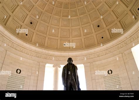 Jefferson Memorial In Washington Dc Inside Dome With Statue Of Thomas