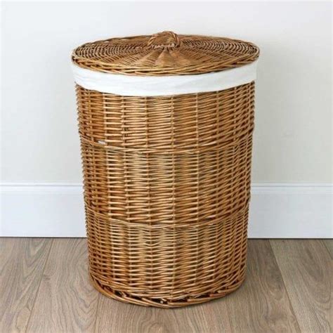 Round Natural Wicker Laundry Basket Wicker Laundry Hamper Wicker