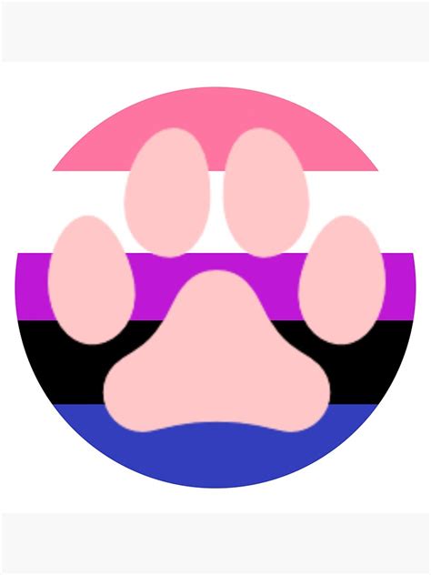 Genderfluid Furry Paw Pride Sticker For Sale By Furrtopia Redbubble