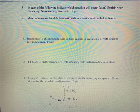 Solved 5 In Each Of The Following Indicate Which Reaction