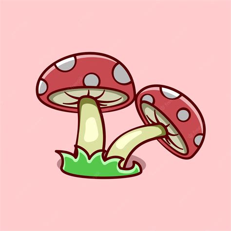 Premium Vector Mushroom Cute Illustration Concept In Cartoon Style