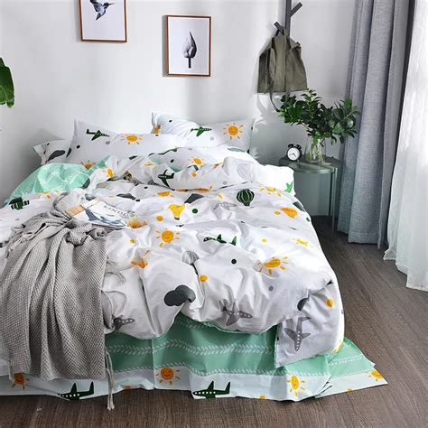 2018 Sky Sun Bedding Set Soft Cotton Fabric 3 4pcs Twin Queen King Size