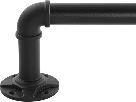 Amazon YAJUXIU Industrial Curtain Rod Adjustable 1 Inch Black