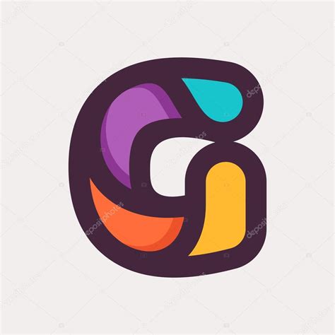 G Letter Colorful Logo Flat Style Design Stock Vector Kaer Dstock