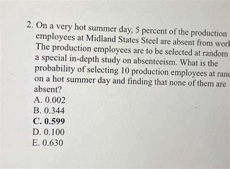 Solved On A Very Hot Summer Day Percent Of The Chegg