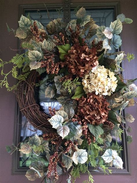 Everyday Wreath Neutral Wreath Hydrangea Wreath Front Door Etsy In