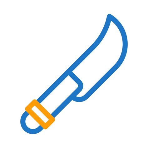 Cuchillo Icono Duocolor Azul Naranja Estilo Militar Ilustraci N Vector