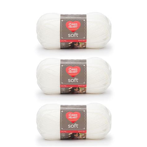 Red Heart Soft White Yarn 3 Pack Of 141g5oz Acrylic 4 Medium