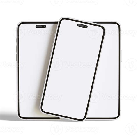 High Quality Realistic Frame Smartphone With Blank White Screen Mockup Phone For Visual Ui App