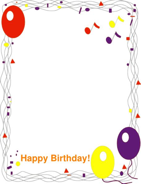 Happy Birthday Border Clip Art at Clker.com - vector clip art online, royalty free & public domain