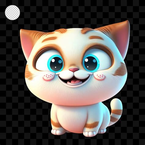 Lindo gato de dibujos animados ilustración 3d Archivo PSD Premium