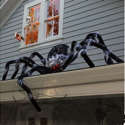 Halloween Giant Spider Decorations, 60 Inch Realistic Large Scary Skull Spider, Fake Hairy ...