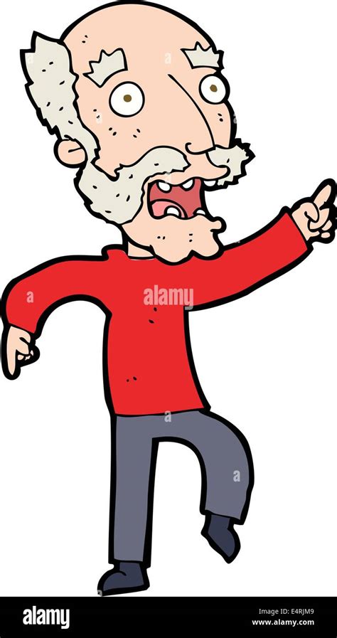 Cartoon Frightened Old Man Stock Vector Image And Art Alamy