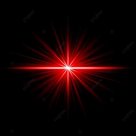 Red Light Flare Ray Effect Illuminated On Dark Background Light