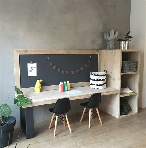 Houten Kinderspeeltafel Met Krijtbord Knutseltafel Kinderbureau