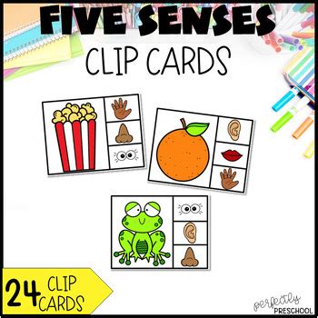 Five Senses Cards by Perfectly Preschool | Teachers Pay Teachers