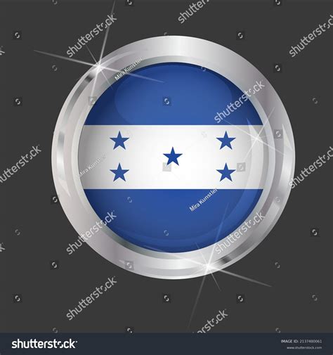 Flag Honduras Circle D Effect Glossy Stock Vector Royalty Free