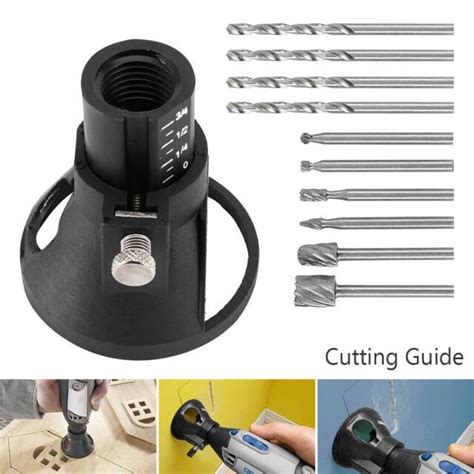 1 Set Router Attachment Rotary Multi Tool Cutting Guide Kit 6 HSS 4 ...