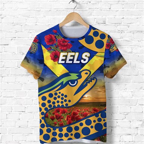 Aio Pride Custom Text Number Parramatta Eels Anzac T Shirt Popp