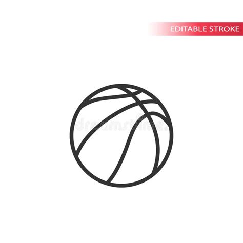 Basketball Thin Line Icon A Playing Ball Vector Illustration Isolated