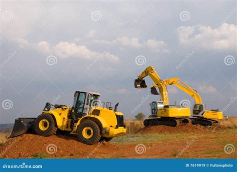 Excavators And Bulldozer Stock Image Image Of Transport 7619919