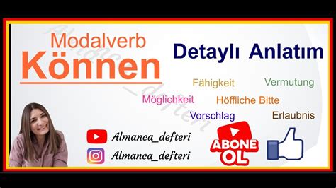 Almanca Defter Modalverb Können Detaylı Konu Anlatımı YouTube