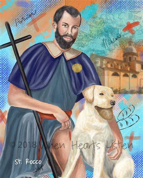 St. Rocco, Patron Saint, Dog Lovers, Religious Art, Modern Icon ...