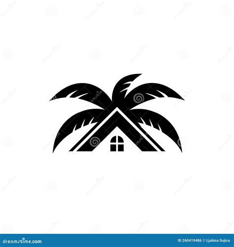 Logotipo De La Casa De Playa Aislado De Fondo Blanco Ilustración del