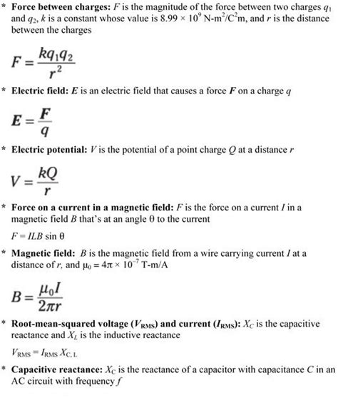 Physics Formula Sheet Electricity And Magnetism Physics Info