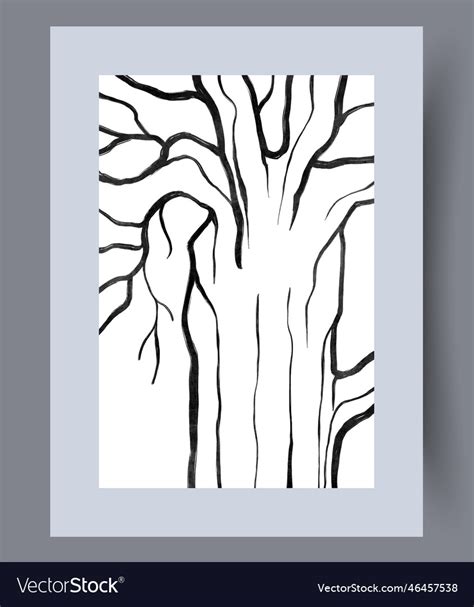 Still Life Tree Vegetal Branches Wall Art Print Vector Image