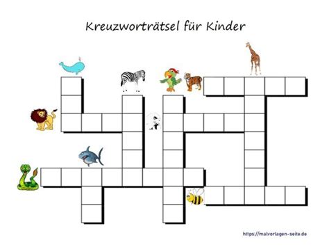 Kreuzworträtsel für Kinder kostenlos herunterladen Viel Spaß beim Lösen