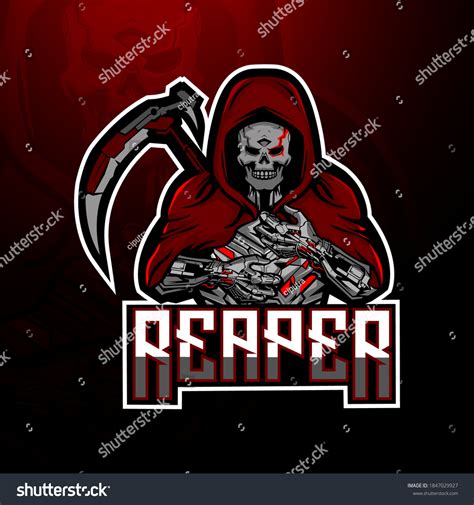 Skull Reaper Logo Mascot Design Stock Vector Royalty Free 1847029927