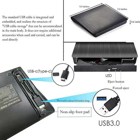 50% Off-External Optical Drive USB 3.0 Type-C Portable cd dvd RW Burner Optical Drives | Fruugo UK