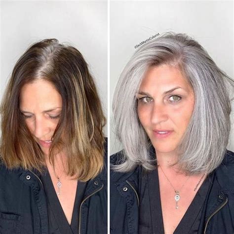 Instead Of Covering Grey Roots This Hairdresser Makes Clients Embrace