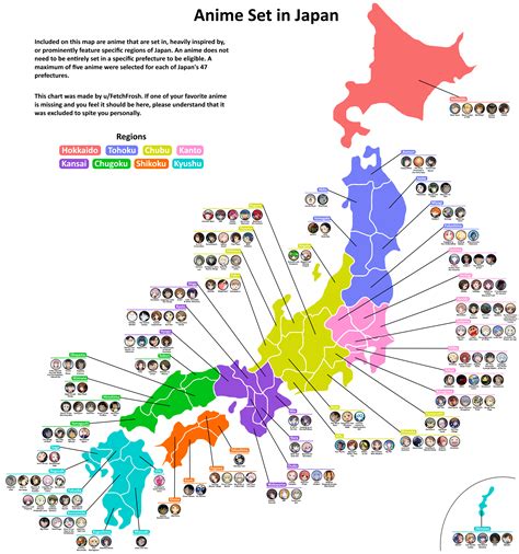 Anime Set in Japan: A Map of 165 Anime Sorted By Prefecture : r/anime